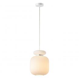 Odeon light 5042/1C PENDANT ODL24 309 белый/белый/металл/стекло/эко.кожа Подвес E27 1*60W JUGI  - 3 купить